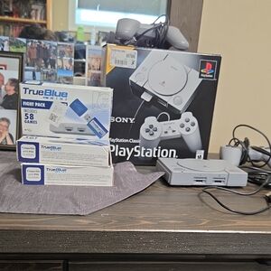 Sony PlayStation Classic Mini Console - Silver and White